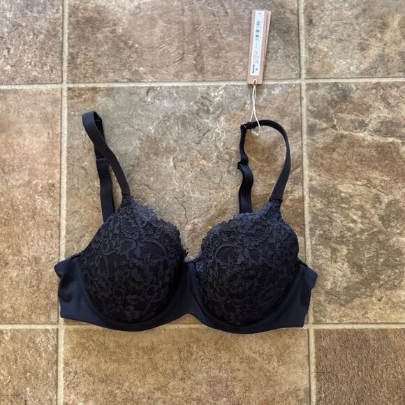 Skims Fits Everybody Lace Full Coverage Bra Onyx Size 34B - Picture 4 of 11